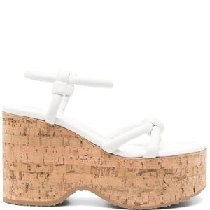 $925 RRP Gianvito Rossi White Platform Wedge Sandals. Size 40.